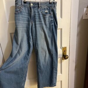 American Eagle Dreamy Drape Stretch Low-Rise Baggy Wide-Leg Jean 4S